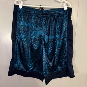 AND1 Basketball Shorts Mens XL Blue Navy Graphic Print Mesh Athletic